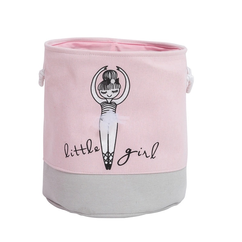 Dancing Girls Round Fabric Storage Basket Thickened Large Laundry Hamper Home Organizer Bag|Home Storage & Organization