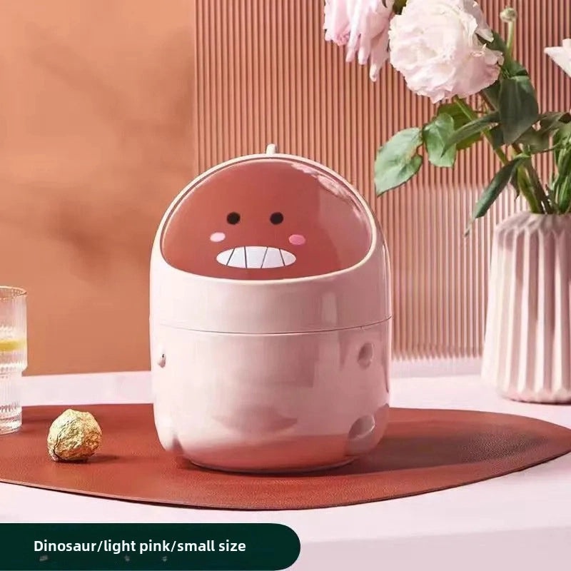 Cute Mini Desktop Trash Can with Lid for Office Table Home Living Room Coffee Table | Home & Office Accessories