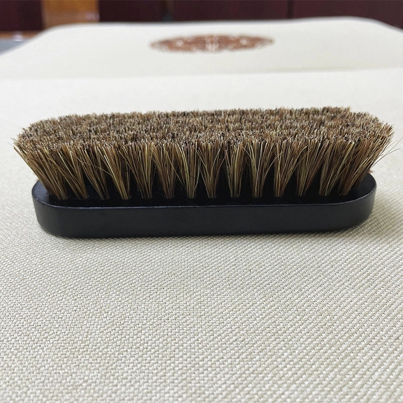 Wooden Handle Shoe Brush with Beech Wood and Horsehair for Leather and Suede Polishing | Shoe Care & Cleaning Tools