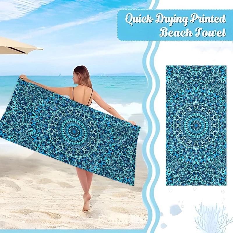 Geometric Patterned Superfine Fiber Beach Towel for Casual Use|Beach Towels & Accessories
