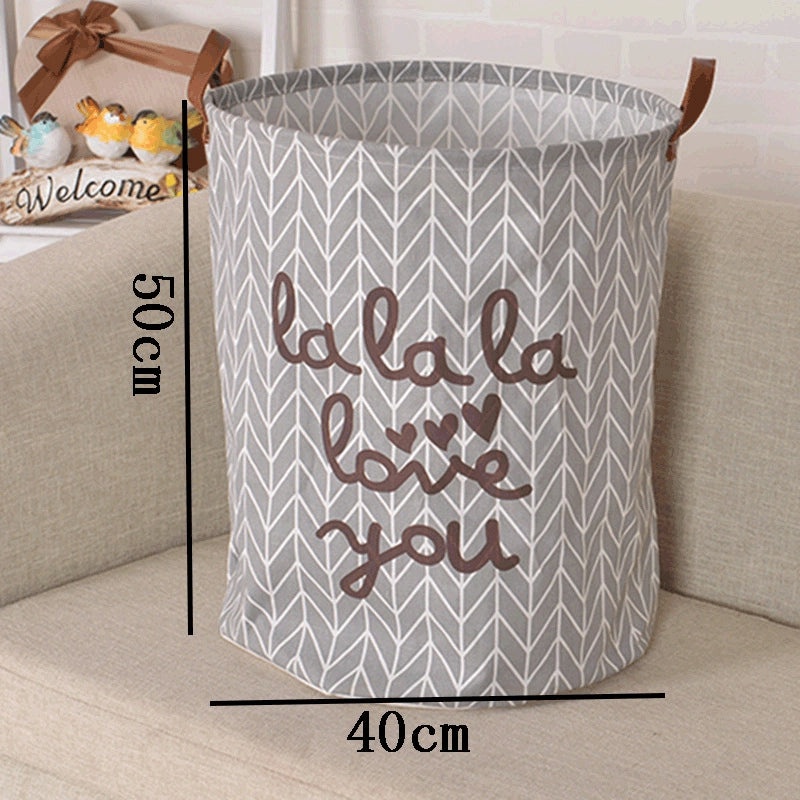 Geometric Animal Print Cotton Linen Storage Basket Minimalist Style|Home Storage & Organization