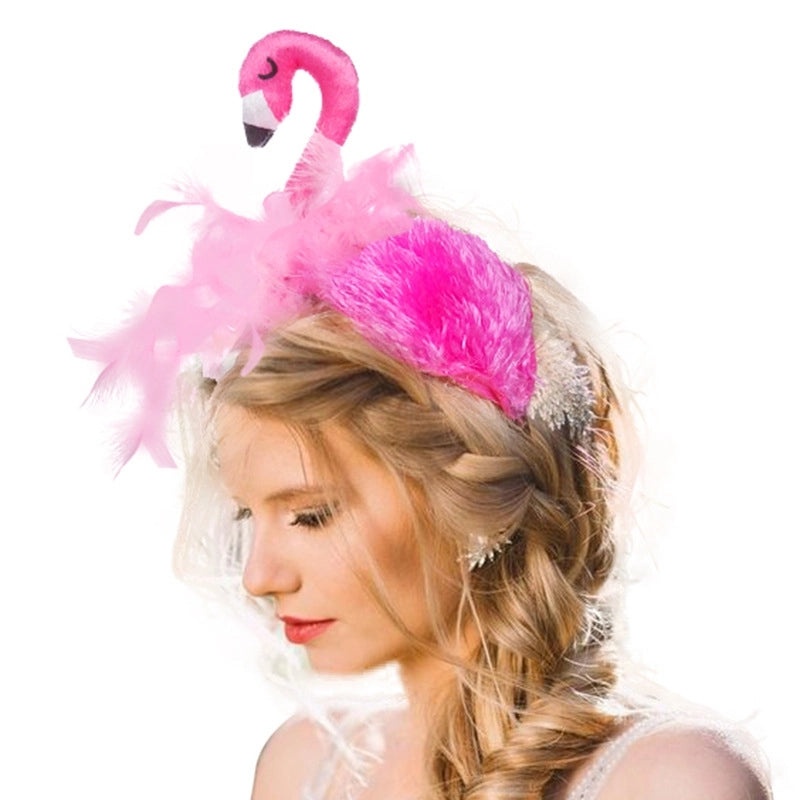 Halloween Flamingo Velvet Headband Dense Design | Hair Accessories