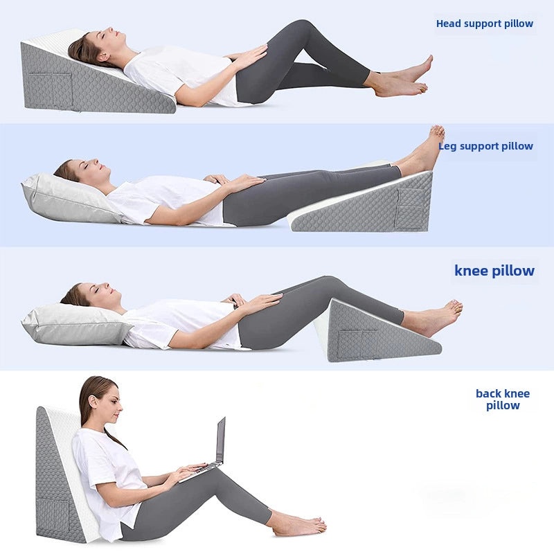 Memory Foam Wedge Pillow for Bedside Sofa Backrest | Acid Reflux Sleep Support Postoperative Snoring Relief|Home & Living Pillows
