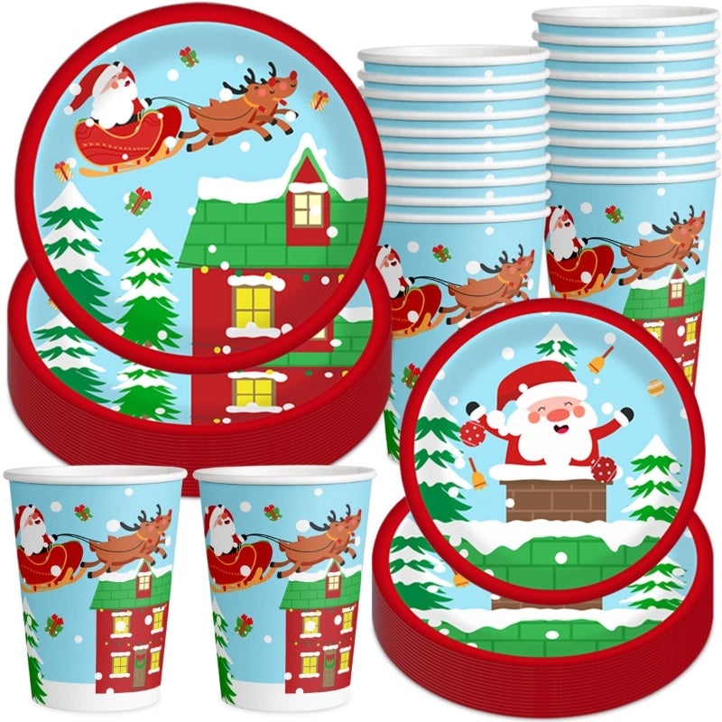 Cute Christmas Tree Santa Claus Elk Tableware for Festive Party|Holiday Party Supplies