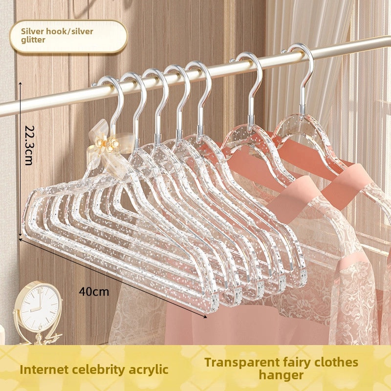 10 Pieces Transparent Acrylic Non-slip Clothes Hangers for Household and Store Use | Home & Living - Storage & Organization