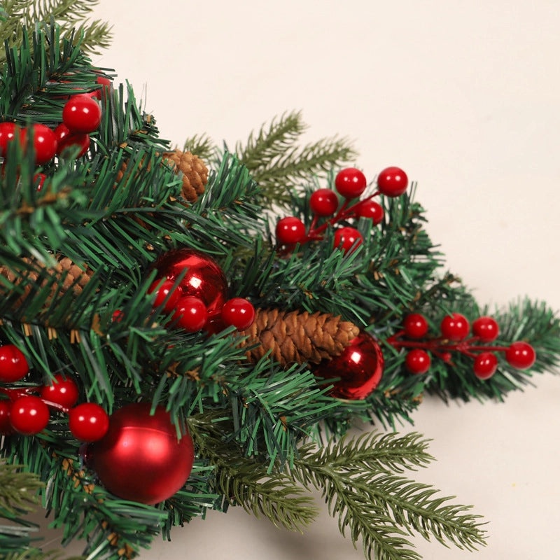 Christmas PE Mixed Flower Upside Down Tree Door Hanging Pendant for Front Door Home Decoration|Holiday Decorations