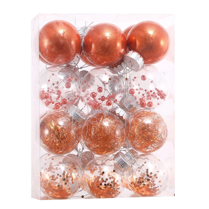 Set of 24 Transparent Plastic Christmas Balls 6cm & 8cm | Christmas Tree Decorations | Holiday Ornaments | Xmas Pendants | Festive Decor | Christ