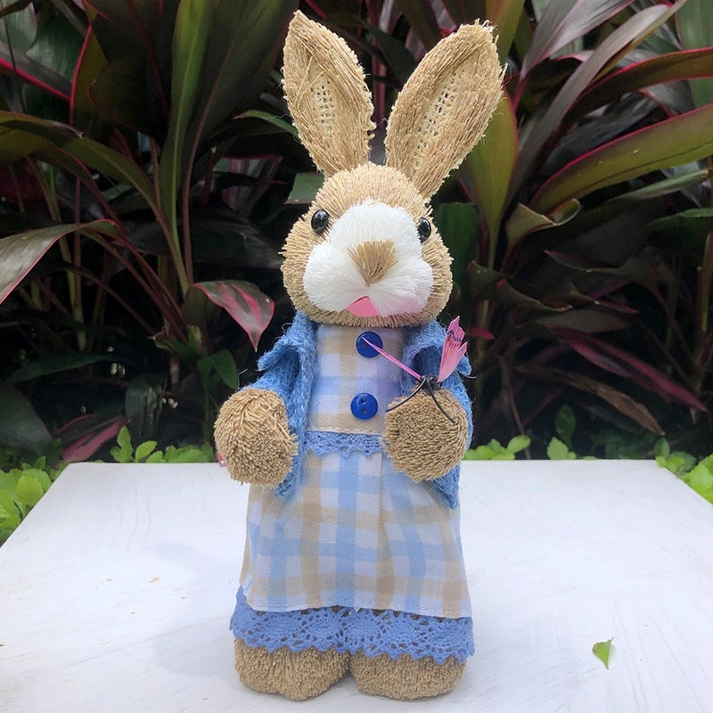 Mini 25cm Woven Rabbit Easter Decor Cute Display Gift Small Prizes Birthday Present|Home Decor & Gifts