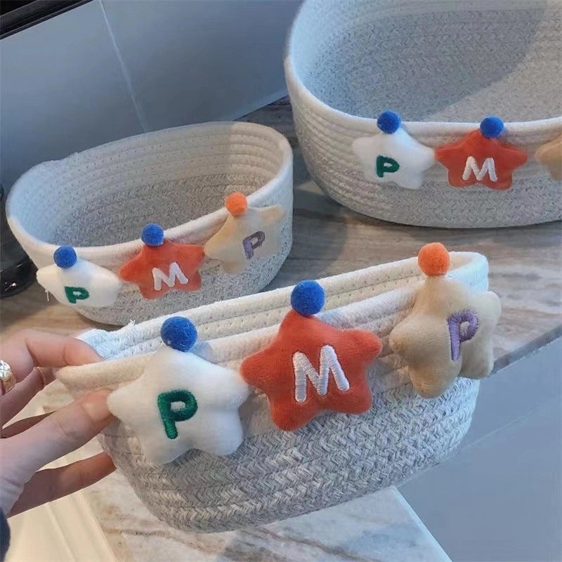 Adorable Cartoon Print Cotton Rope Storage Basket Organizer|Home Storage & Organization