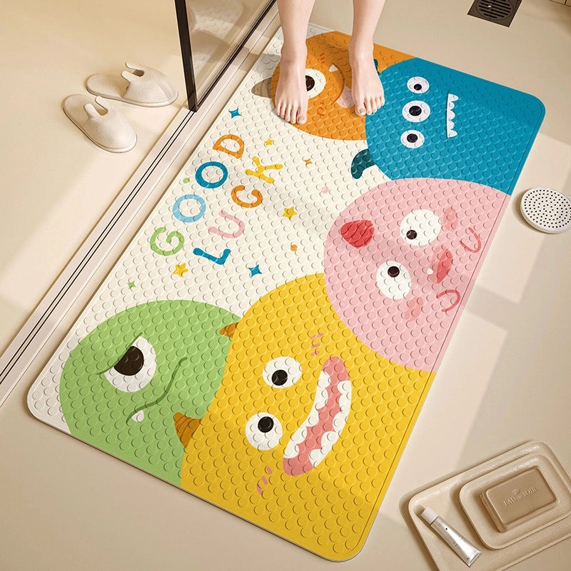 Children's Cartoon Non-slip PVC Bathroom Mat with Suction Cups for Shower and Toilet | Bathroom Accessories