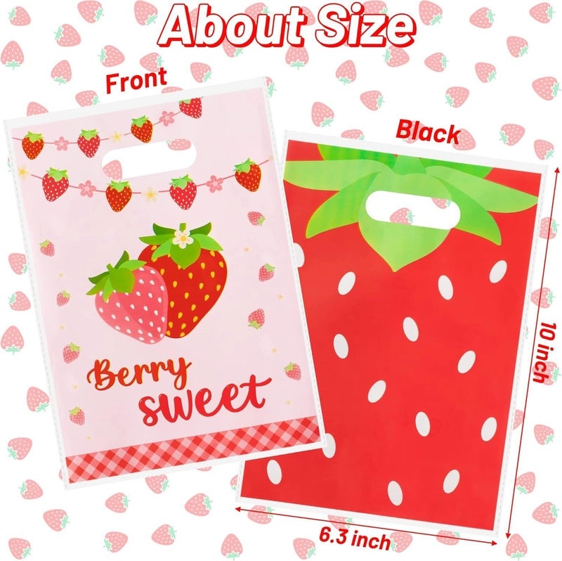 Cute Strawberry Pattern OPP Gift Wrapping Bags 10 Pieces | Party Supplies