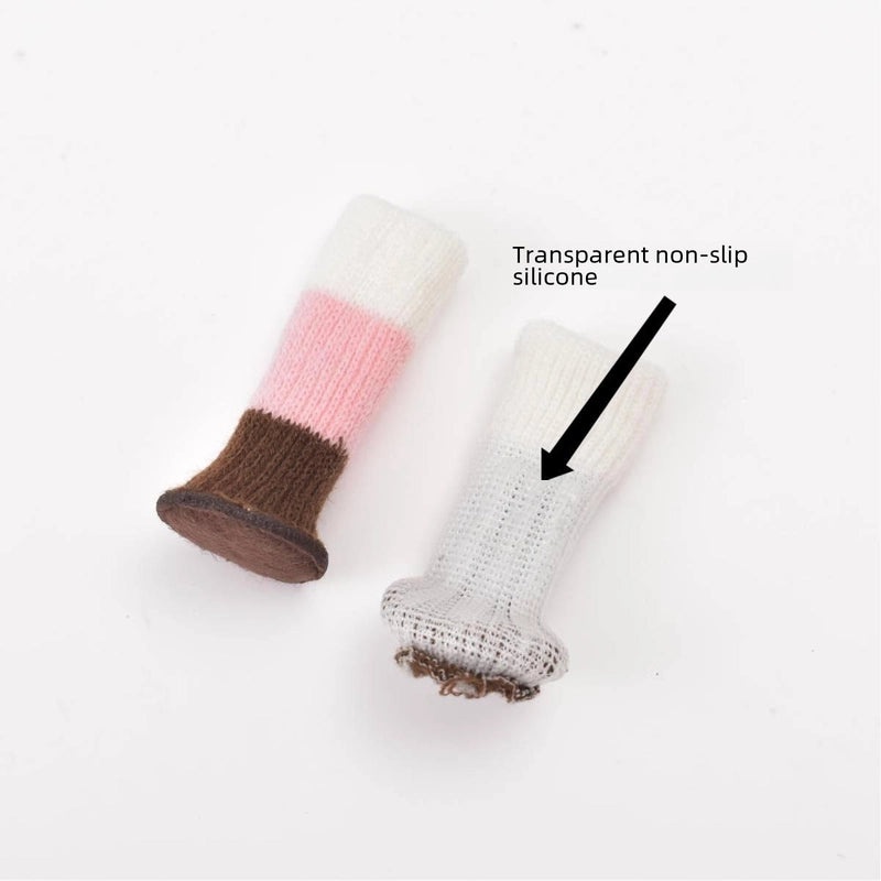 Knitted Silicone Wool Chair Foot Cover Thickened Non-slip Wear-resistant Floor Protector Felt Pad|Home Decor & Furniture Accessories