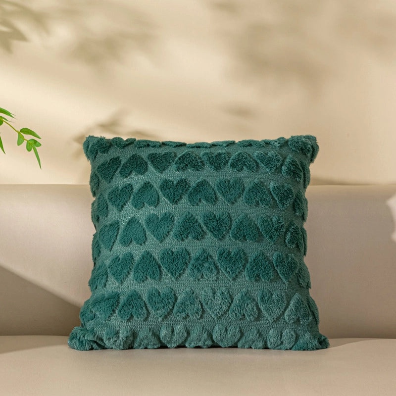 Elegant Heart Shaped Plush Pillow Covers for Sofa | Home Decor