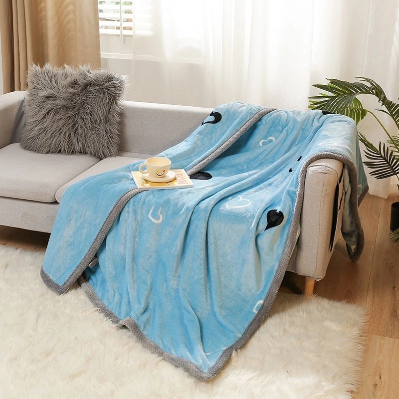 Thickened Autumn Winter Fleece Blanket Soft Coral Flannel Throw Air-conditioning Quilt Gift|Home & Living Bedding Blankets