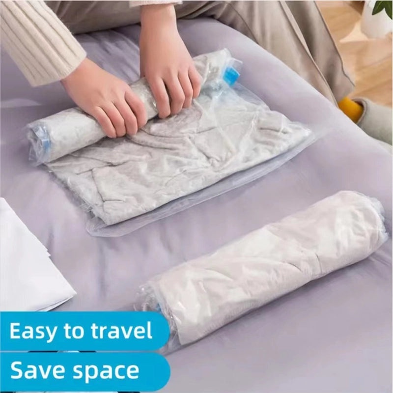 Transparent Vacuum Compression Storage Bag for Clothes Quilts Hand Roll Thickened Explosion-proof Zipper | Home Storage & Organization