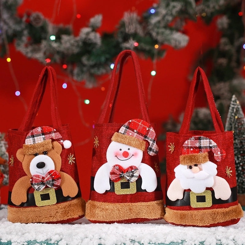 Christmas Festival Gift Bags Cute Santa Claus Elk Christmas Tree Party Streetwear|Holiday Accessories