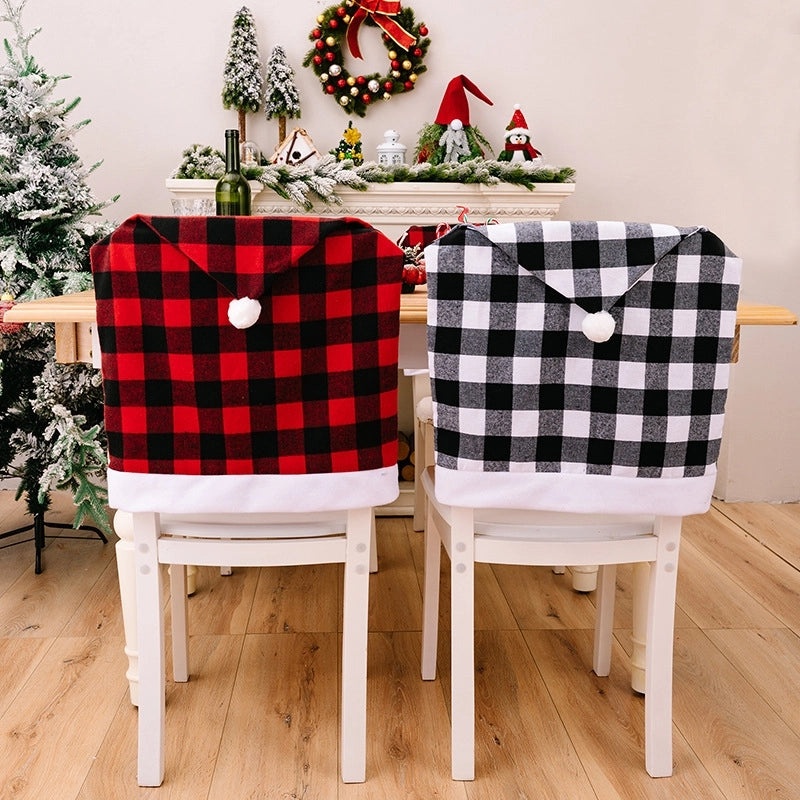 Holiday Minimalist Color Block Chair Cover Polyester Classic Style for Christmas Daily Use|Home Decor Accessories
