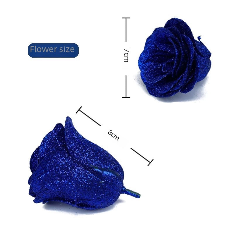 Shining Blue Gold Simulation Crystal Roses for 520 Tanabata Valentine's Day Gift|Jewelry & Accessories