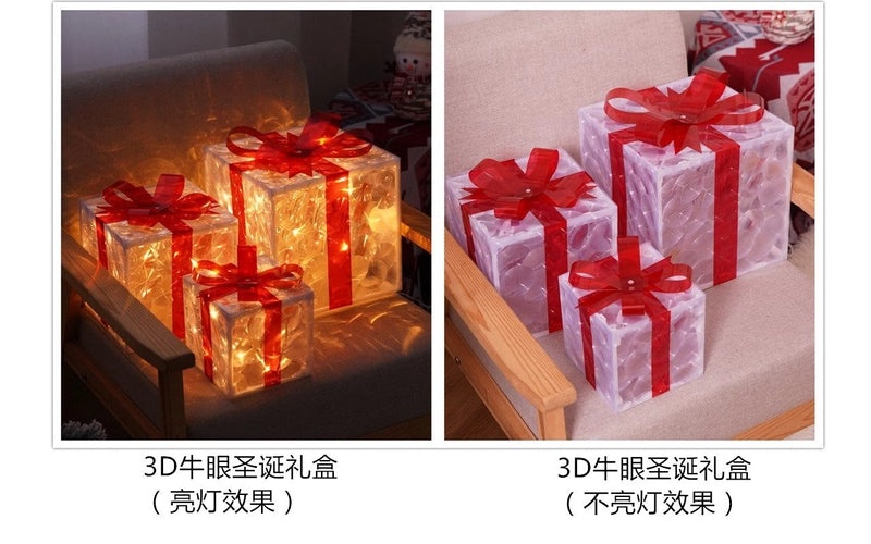 Festive Christmas Gift Box Indoor Decorative Lights for Family Gatherings|Holiday Home Decor