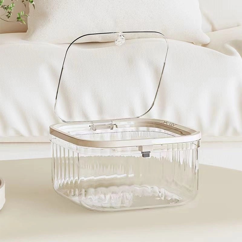 Push-Open Mini Desktop Trash Can Transparent Small Table Paper Bin for Bedroom Office Home Use|Home & Living>Storage & Organization>Trash Bins