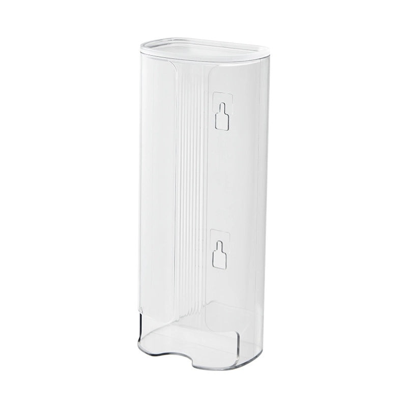 Punch-free Wall-mounted Plastic Wrap and Garbage Bag Holder Transparent Kitchen Storage Rack|Kitchen Storage Organizers