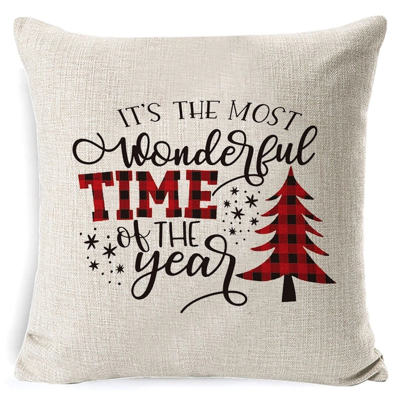 European Style Linen Christmas Pillow Cover for Sofa Cushion Cozy Home Decor|Home Decor & Accessories