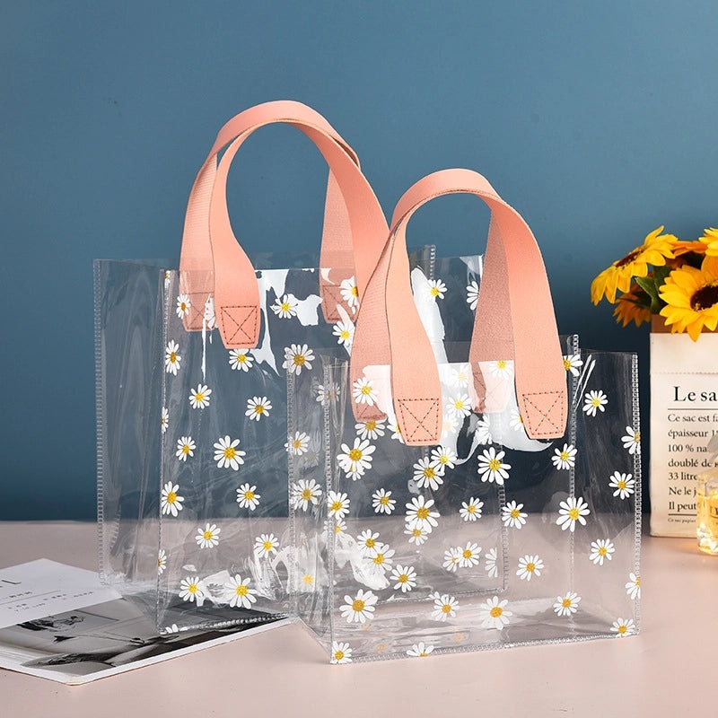 Transparent Candy PVC Handbag Small Daisy Design for Wedding Party Birthday Gift | Women's Handbags