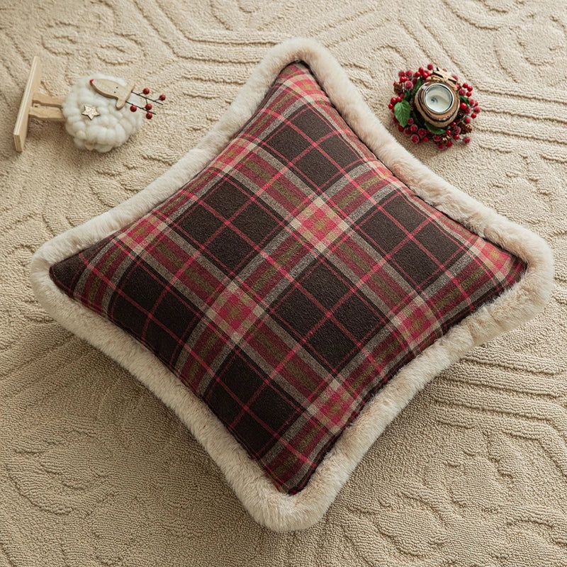 Elegant Plaid Polyester Throw Pillow Cover for Couch and Sofa Decor|Home Decor & Cushion Covers