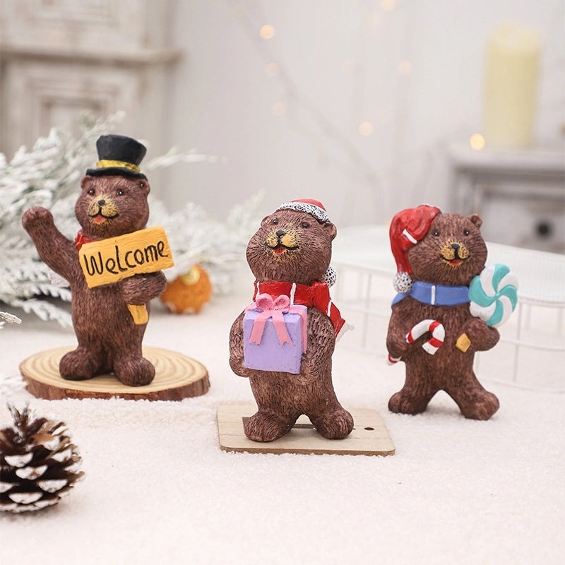 Christmas Nordic Cute Bear Resin Ornament Holiday Decoration|Home Decor Ornaments