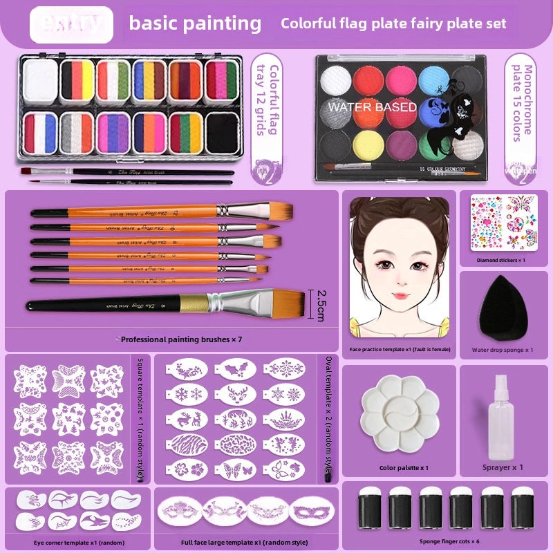 12-Color Face Paint Set for Kids Water-Soluble Safe Halloween Body Makeup|Children's Face Paint & Body Art