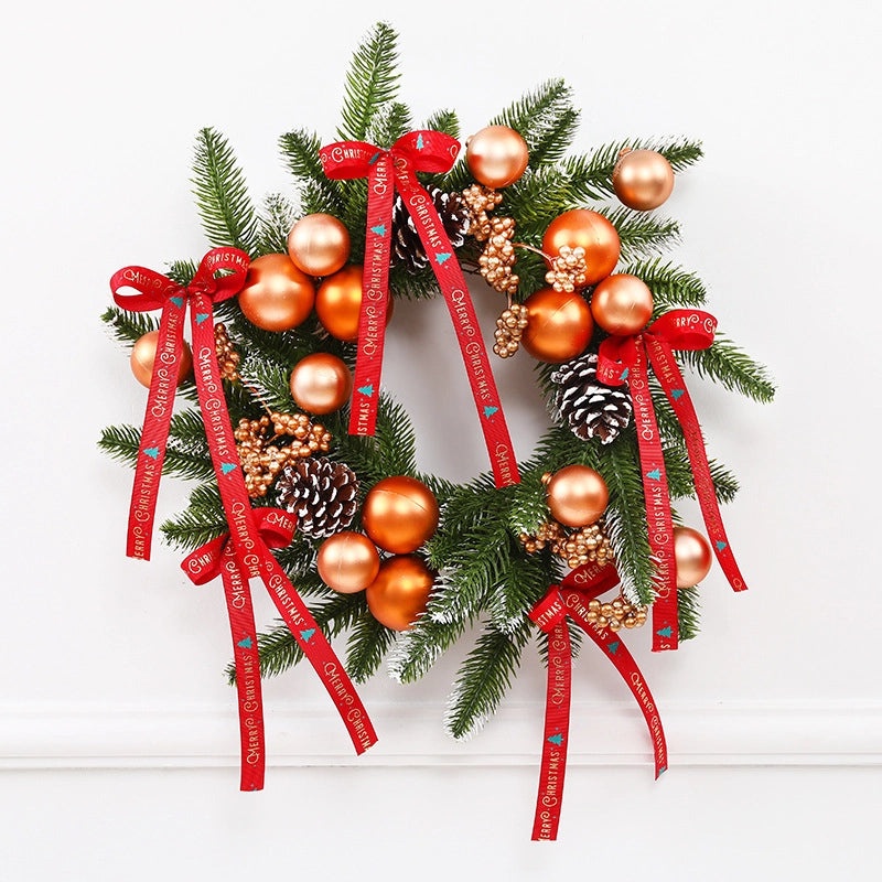 Christmas PE Rattan Garland with Christmas Tree Horn Pendant for Mall and Hotel Window Decoration|Home Decor & Seasonal Decorations