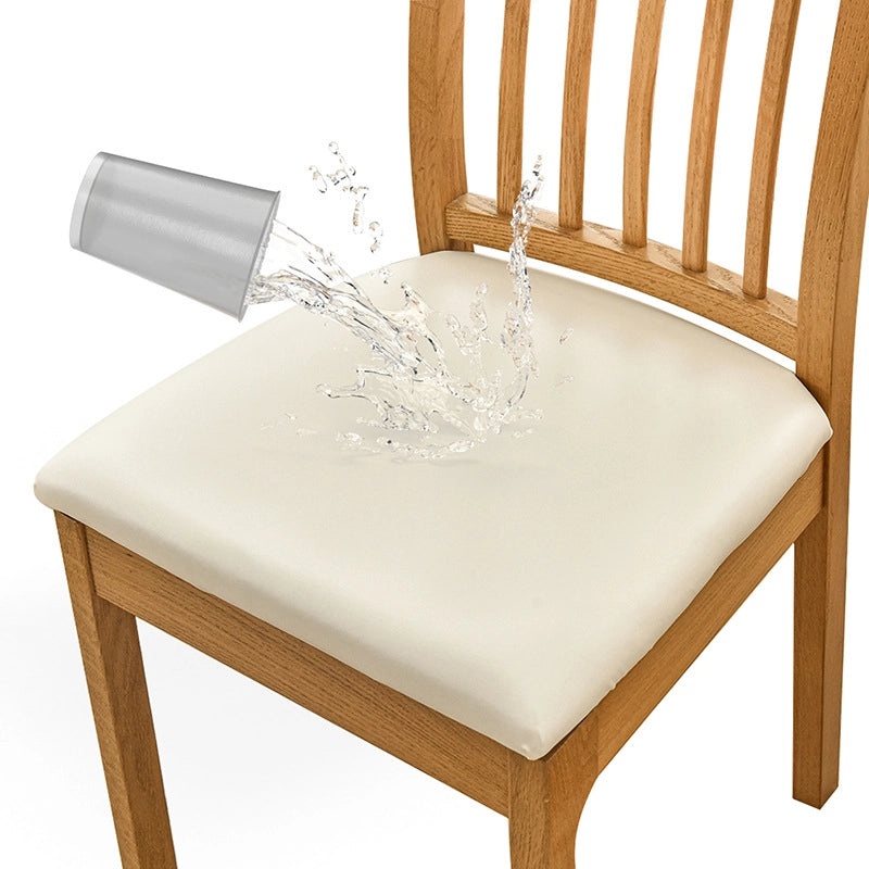 Simple Solid Color PU Leather Chair Slipcover|Home Decor & Furniture Accessories