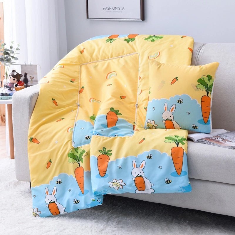 Dual-Use Home and Office Nap Pillow Quilt with Air Conditioning Feature, Printed and Foldable for Easy Storage|Home Textiles & Bedding