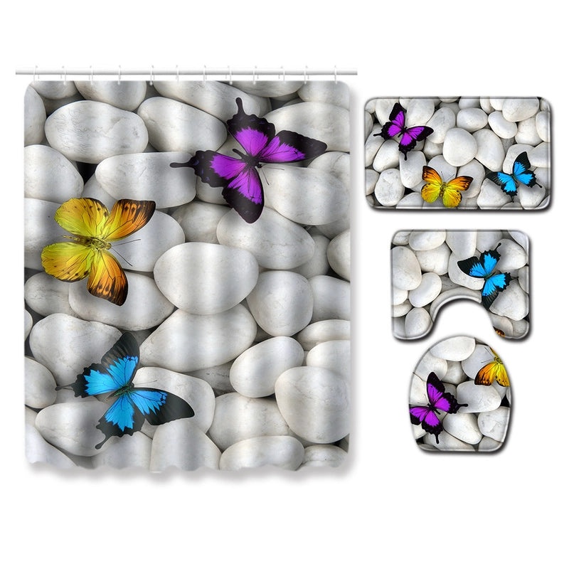 Elegant Butterfly Bow Knot Bath Mat Polyester Floor Rug|Home Decor & Bath Accessories