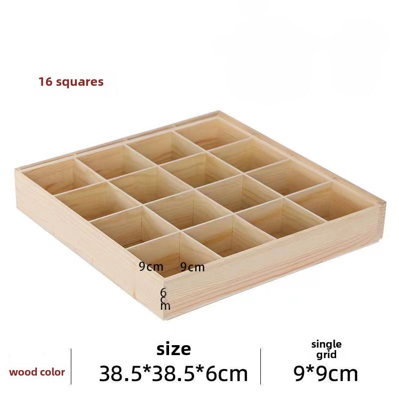 Wooden Multi-Grid Storage Box for Desktop | Home Storage & Organization