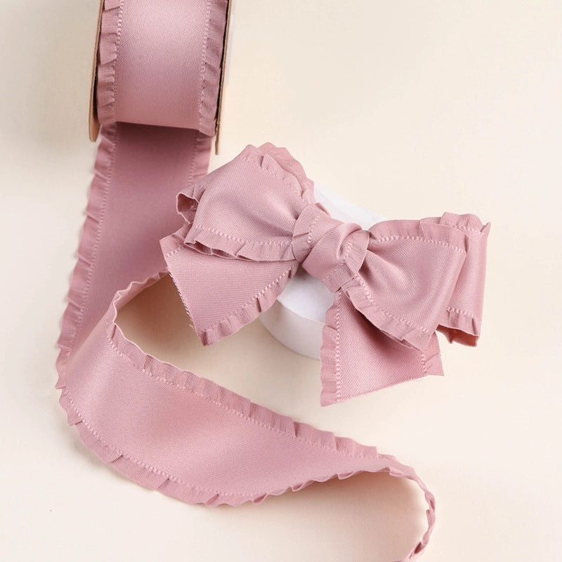 Thickened Ruffled Ribbon Bow Hair Clip High Density Wave Edge Skirt Decoration|Hair Accessories