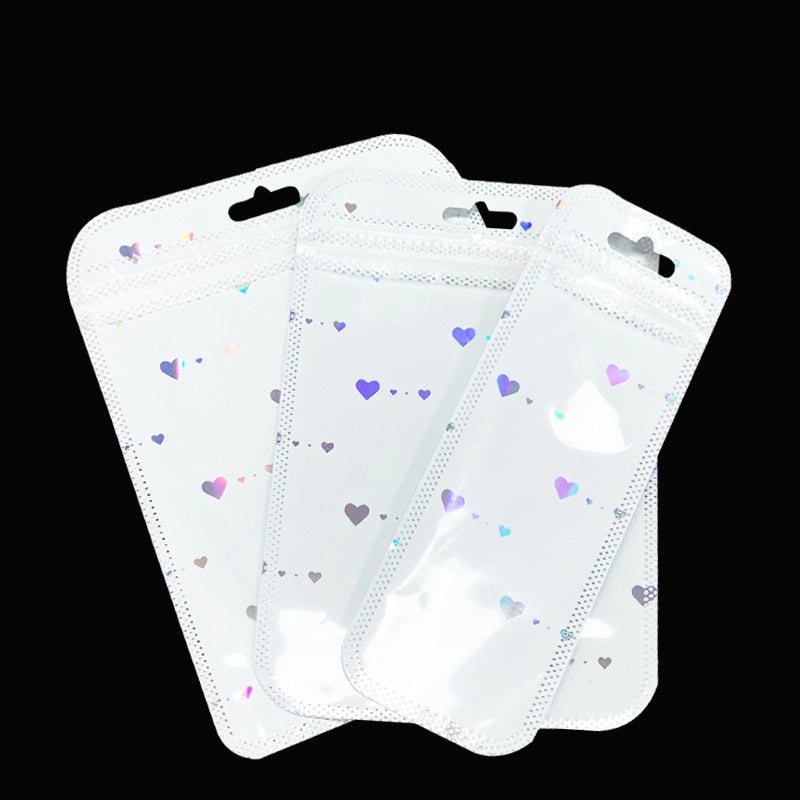 Yin Yang Lock Plastic Card Bag Small Gift Packaging Laser Self-Sealing Pocket for Jewelry|Jewelry Packaging