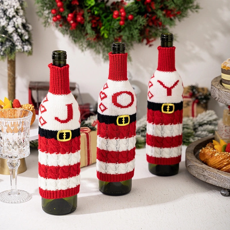 Christmas Nordic Style Cute Letter Polyester Party Festival Bottle Cover|Home Decor & Party Supplies
