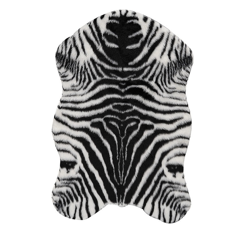 Fish-Shaped Zebra Print Floor Mat for Bay Window Living Room Balcony Animal Pattern Carpet|Home Decor & Rugs