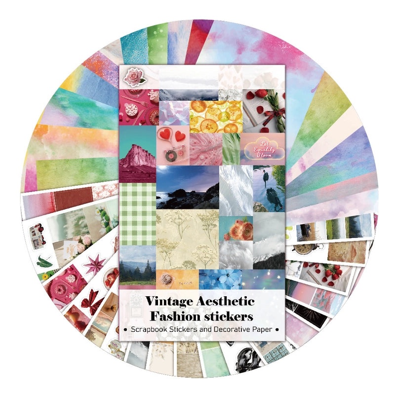 Vintage Style Plant and Flower PVC Stickers Set of 2 Self-Adhesive Decorative Decals|Home Decor Stickers