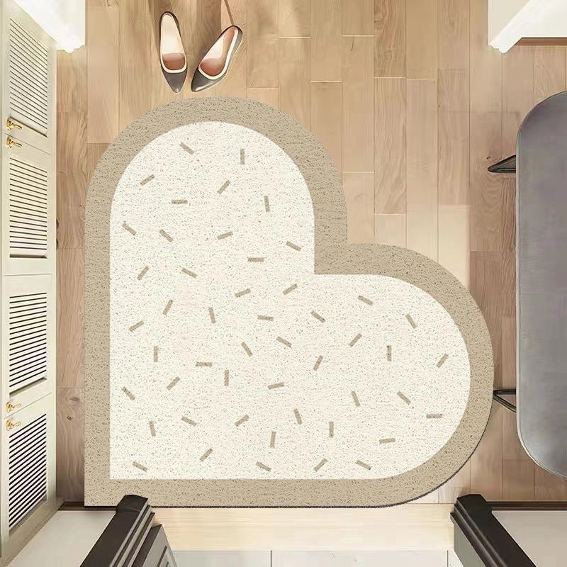 Elegant Heart-Shaped PVC Bath Mat for Casual Bathroom Decor|Home & Bath Accessories