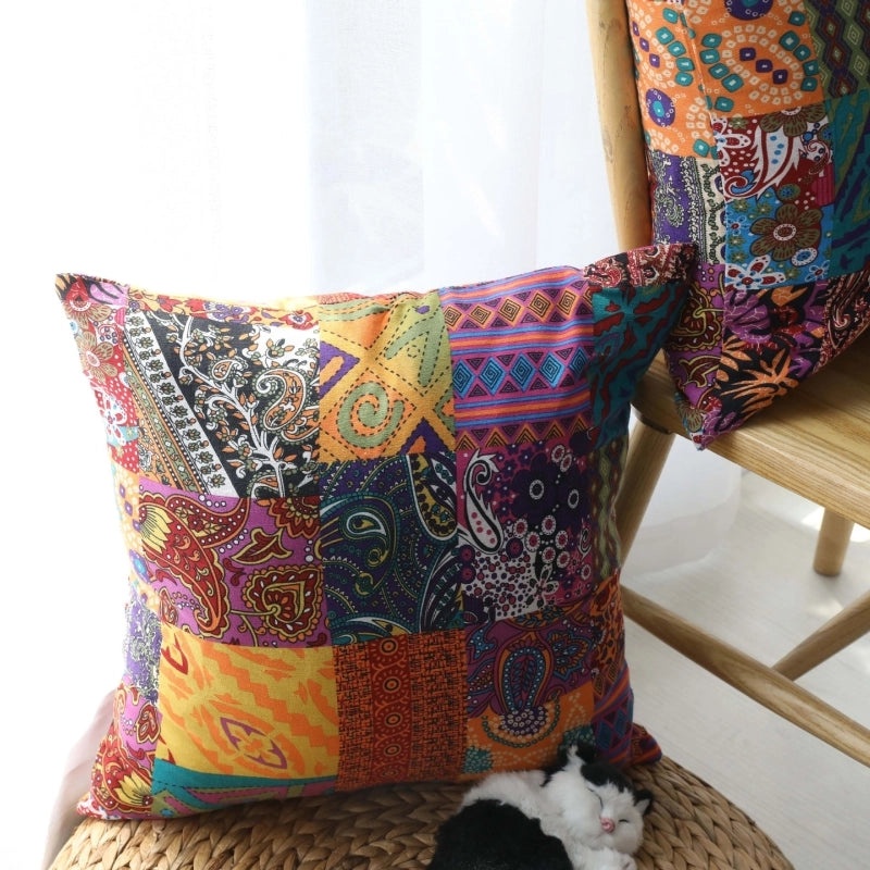 Retro Bohemian Middle Eastern Ethnic Cotton Linen Pillow Cover No Insert | Home Decor Pillows