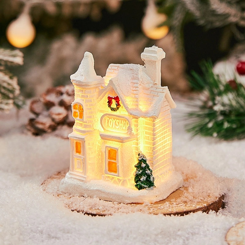 Christmas Mini Ornaments Luminous Holiday Decorations Christmas Eve Micro Landscape Desktop Window Gift Ideas|Home Decor & Holiday Accessories
