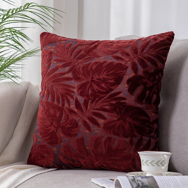 Maple Leaf Velvet Cushion Large Backrest Pillow for Office Nap Living Room Bedside|Home Decor Cushions