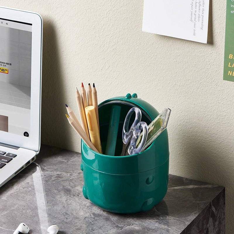 Cute Mini Desktop Trash Can with Lid for Office Table Home Living Room Coffee Table | Home & Office Accessories