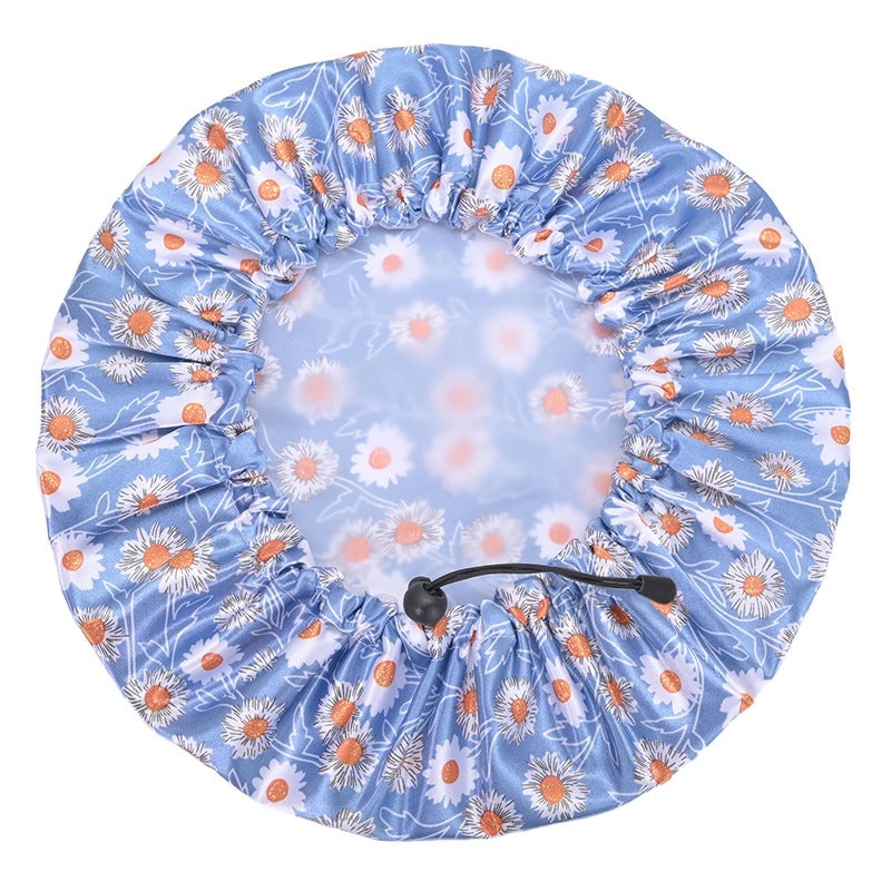 Vacation Waterproof Cartoon PE Shower Cap for Hair Protection|Bathroom Accessories