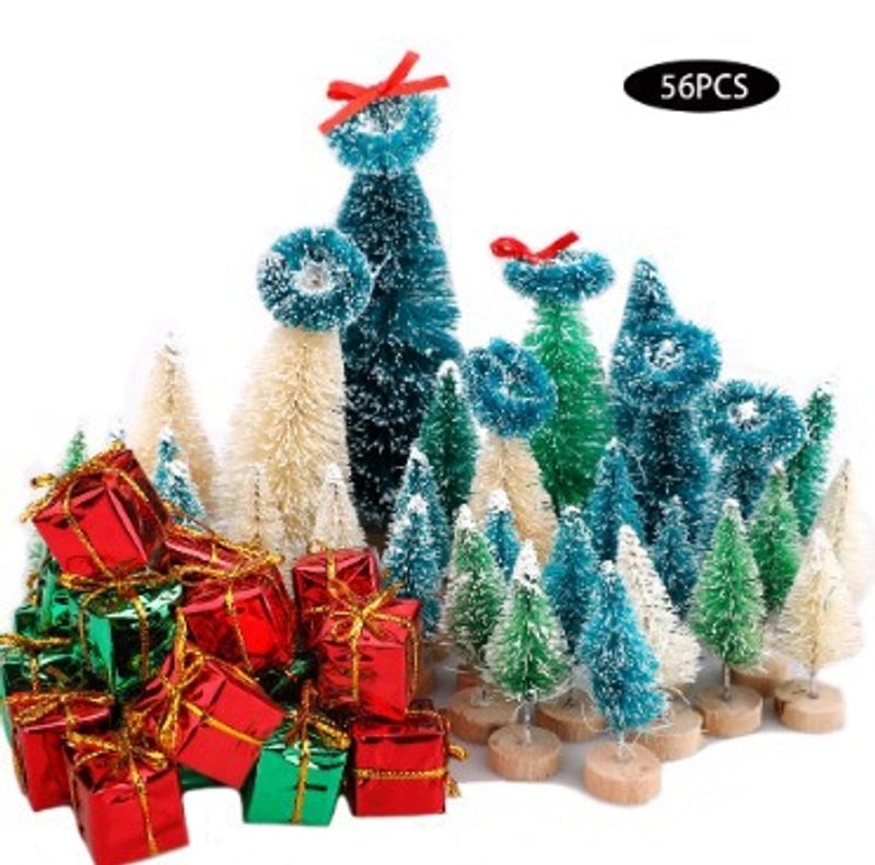 Mini Christmas Tree Gift Bags in Blue & Green | Christmas Decorations