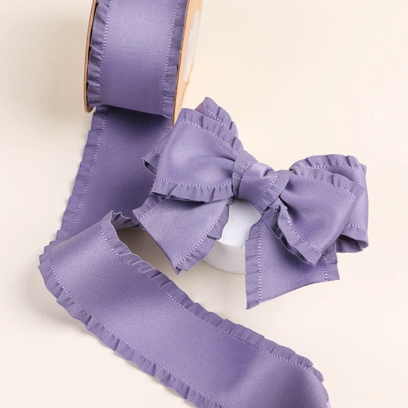 Thickened Ruffled Ribbon Bow Hair Clip High Density Wave Edge Skirt Decoration|Hair Accessories