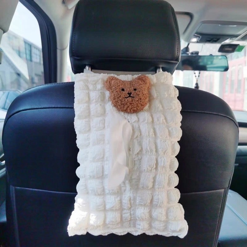 Portable Solid Color Bubble Fiber Tissue Holder|Home & Living Accessories