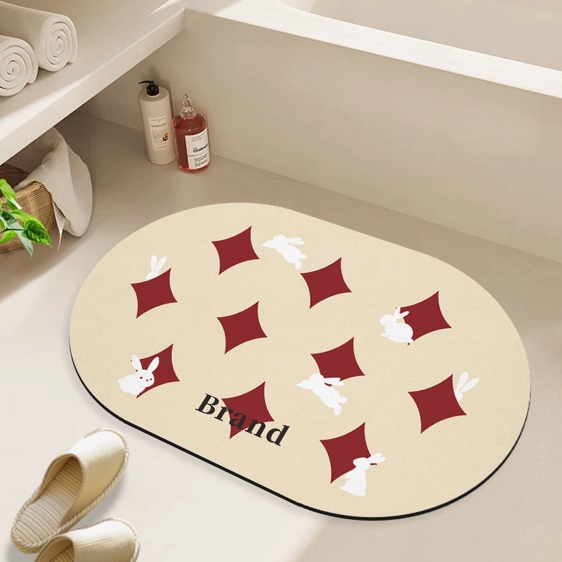 Geometric Heart Shape PVC Bath Mat for Bathroom|Home Decor & Bath Accessories